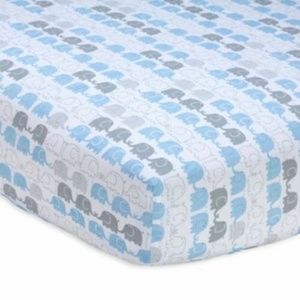 Zutano Elefant Blau Fitted Crib Sheet